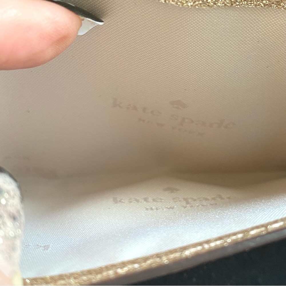 Kate Spade Gold glitter ling Continental zip around wallet with gold hardware - Picture 9 of 13